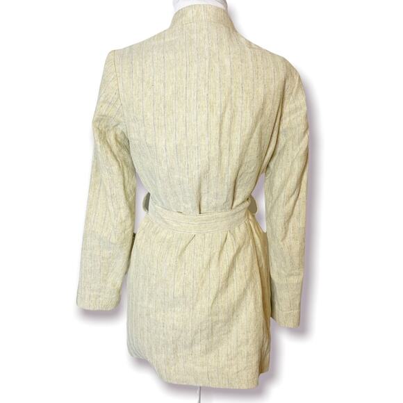 Zara rustic striped coat pinstripe belted blazer Bloggers favorite sz XS - Picture 11 of 11